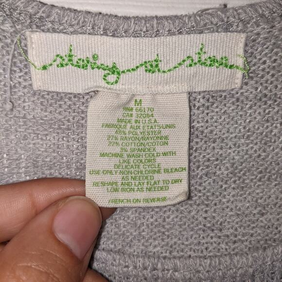 Staring At Stars Lightweight Grey Knit Sweater Tank Top M - Picture 3 of 5